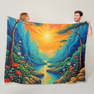 Escape to Nature Art Design Fleece Blanket