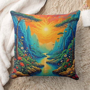 Escape to Nature Art Design Throw Pillow