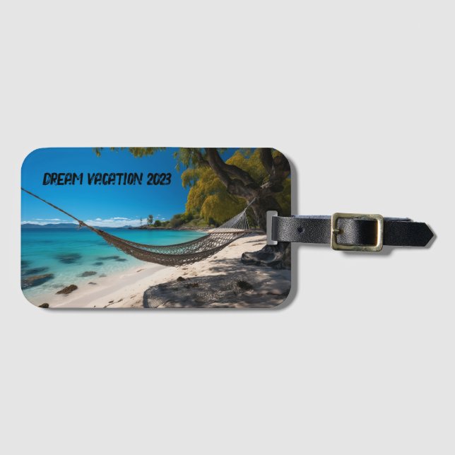 Escape to Paradise Luggage Tag (Front Horizontal)
