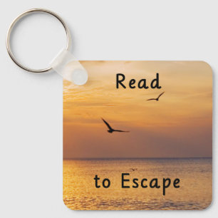 Escape to Read Keychain Book Lover Reading Quote