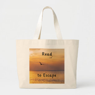 Escape to Read Tote Bag   Book Lover Reading Bag