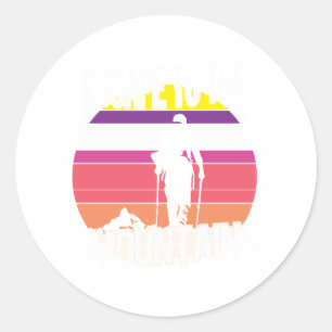 Escape to the Mountains Classic Round Sticker