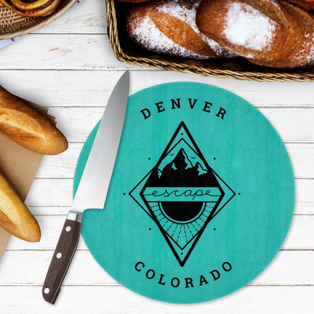Escape to the Mountains Cutting Board Teal (Creator Uploaded)