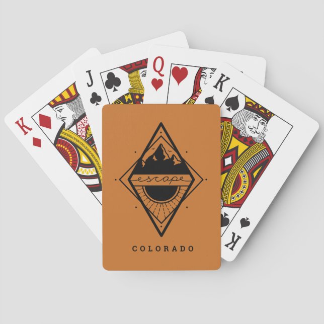 Escape to the Mountains Playing Cards Orange (Back)