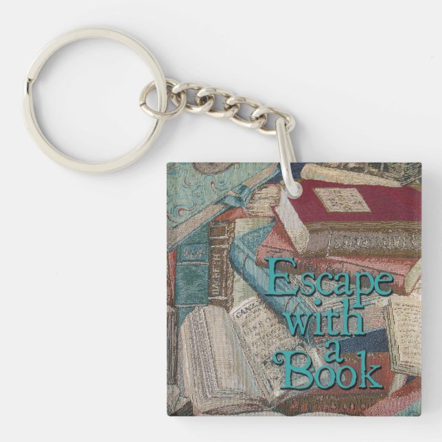 Escape With A Book Double-Sided Key Chain (Front)
