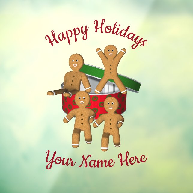 Escaping Gingerbread Cookies Personalized Holiday Window Cling (Sheet 3)