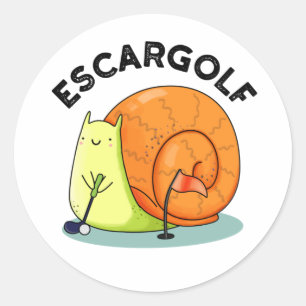 Escar-golf Funny Escargot Snail Pun Classic Round Sticker