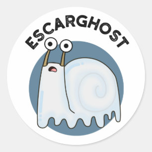 Escarghost Funny French Ghost Snail Pun  Classic Round Sticker