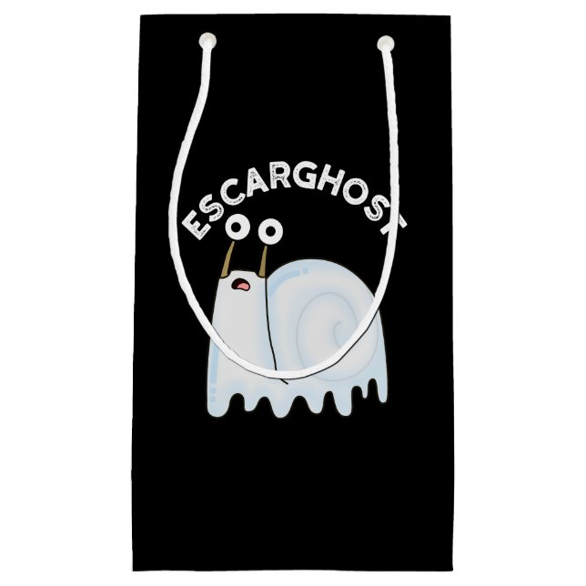 Escarghost Funny French Ghost Snail Pun Dark BG Small Gift Bag (Front)