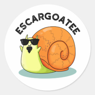 Escargoatee Funny Snail Escargot Pun Classic Round Sticker