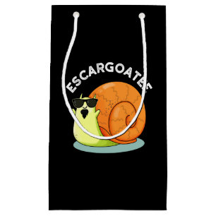Escargoatee Funny Snail Escargot Pun Dark BG Small Gift Bag