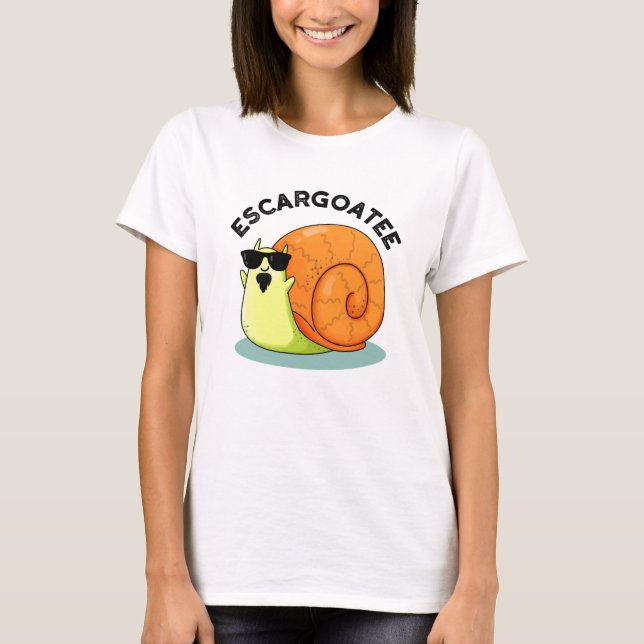 Escargoatee Funny Snail Escargot Pun  T-Shirt (Front)