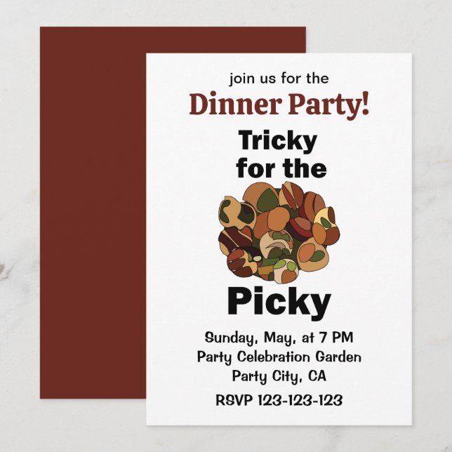 Escargot French Food Tricky For The Picky Dinner  Invitation (Front/Back)