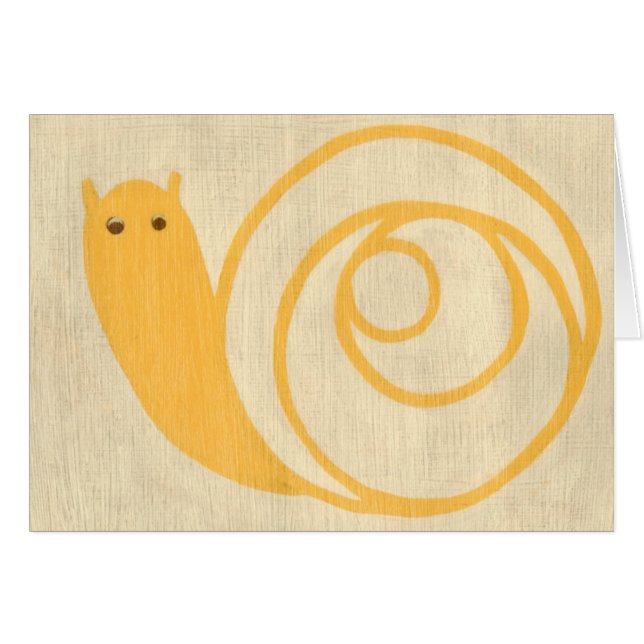 Escargot jaune sur Arrière - plan crème (Devant horizontal)