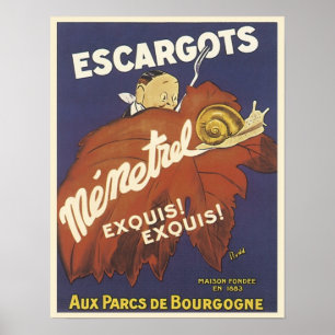 Escargot Mementrel Vintage Ad Poster