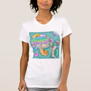 Escargots avec gâteau d'anniversaire, t-shirt de f