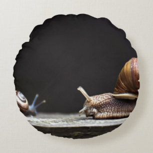 Escargots - Snail Mollusk Round Pillow