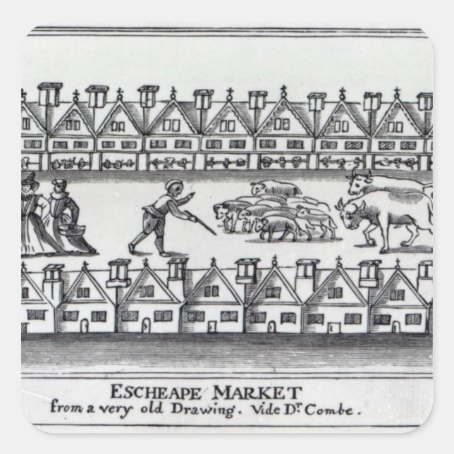 Escheape Market Square Sticker (Front)