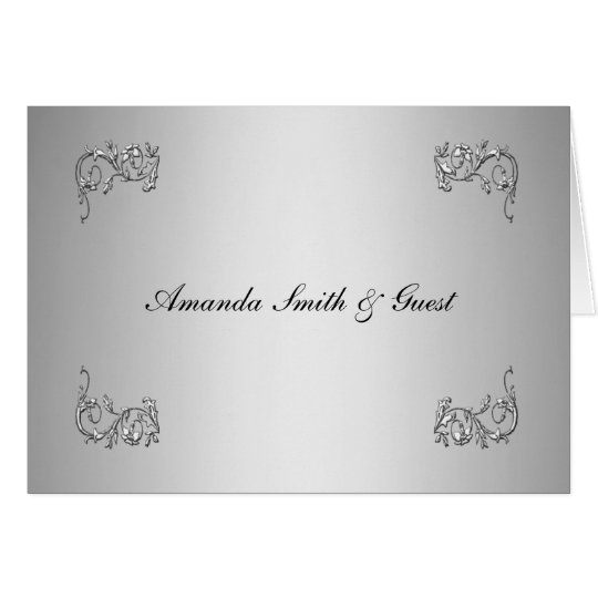 Escort card silver elegant design