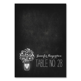 escort cards place cards chalkboard mason jar