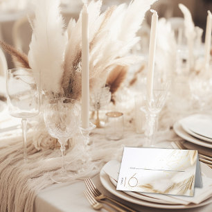 Escort   Elegant Bohemian Gold Pampas Place Card