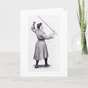 Escrimeur vintage de femme ! Carte de note de