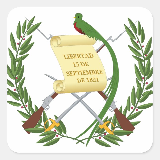 Escudo de armas de Guatemala - Coat of arms Square Sticker (Front)