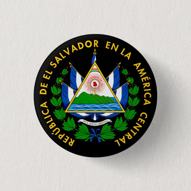 Escudo de El Salvador 1 Inch Round Button (Front)