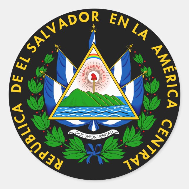 Escudo de El Salvador Classic Round Sticker (Front)