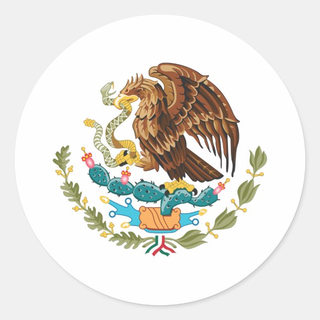Escudo Nacional de México - Emblema Mexicano Classic Round Sticker (Front)