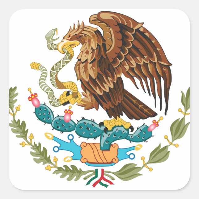 Escudo Nacional de México - Emblema Mexicano Square Sticker (Front)