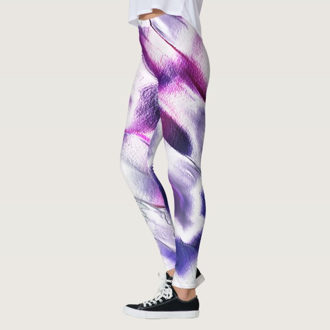 Esculpido de metal fosco, nas cores lilás e roxo leggings (Left)