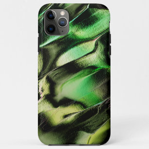 Esculpido de metal opaco, em verde e tom de creme iPhone 11 pro max case