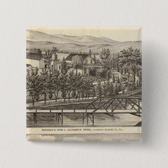 Esden, Clary residences 2 Inch Square Button (Front)