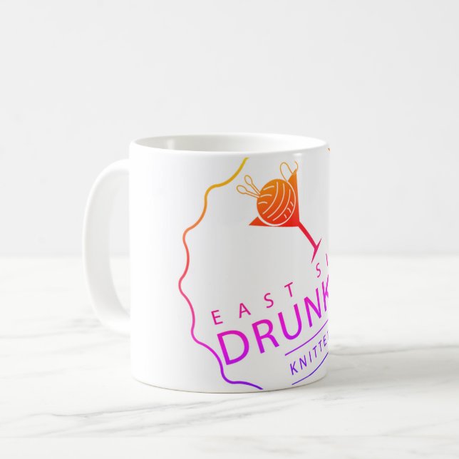 ESDK rainbow fade white-on-white mug (Front Left)