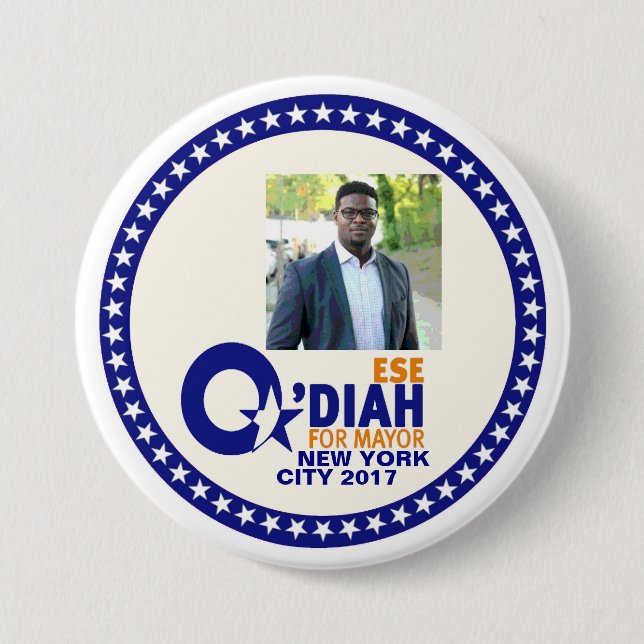 Ese O'Diah for NYC Mayor 2017 3 Inch Round Button (Front)