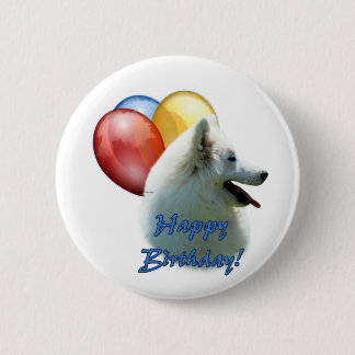 Eskie Happy Birthday Balloon 2 Inch Round Button