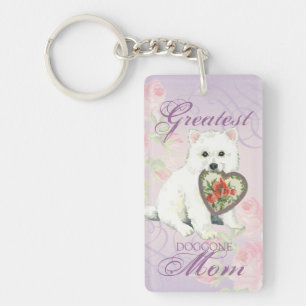 Eskie Heart Mom Keychain