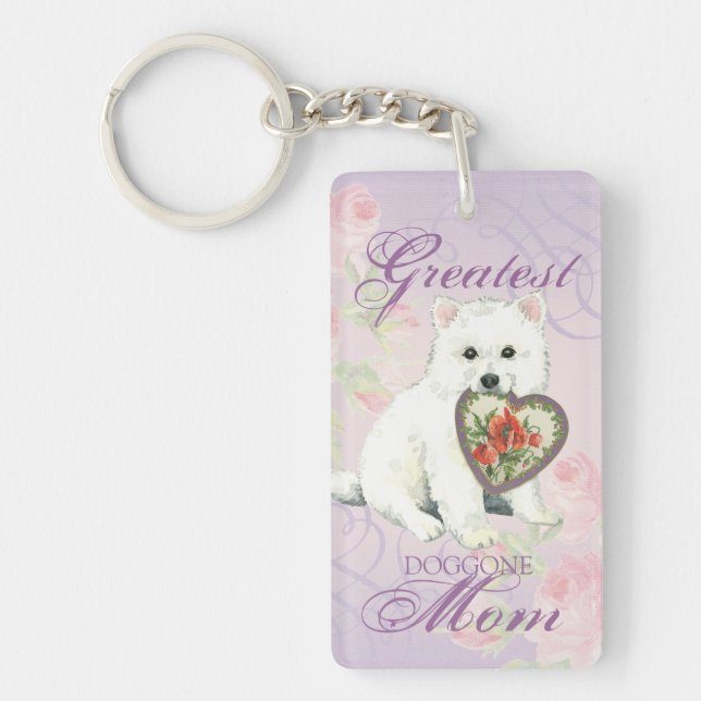Eskie Heart Mom Keychain (Front)