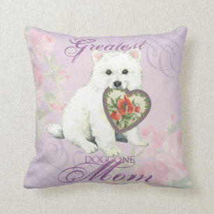 Eskie Heart Mom Throw Pillow