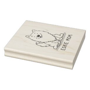 Eskie Mom - American Eskimo Dog Mom Rubber Stamp