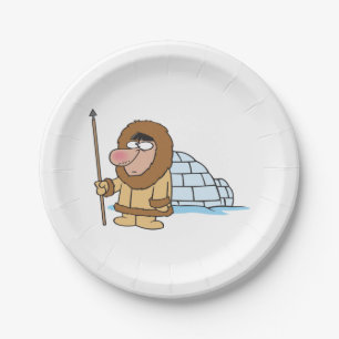 Eskimo And Igloo Paper Plate