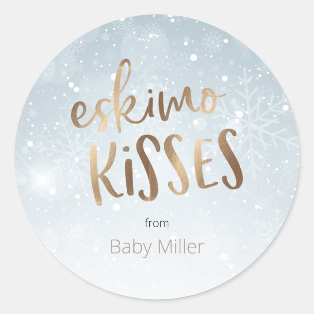 Eskimo Baisers Merci Favoriser les étiquettes (Devant)