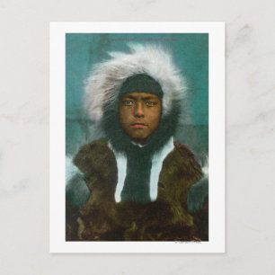 Eskimo Boy named "Menadelook" Postcard