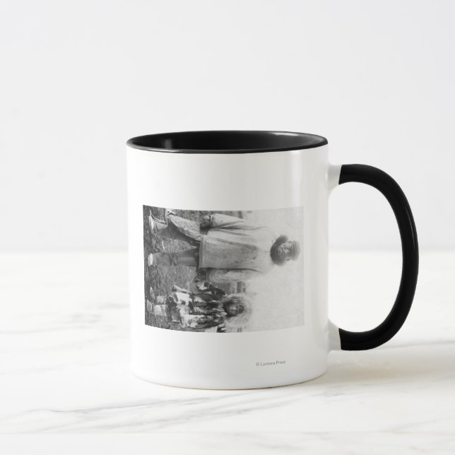 Eskimo Father and Child In Alaska Photograph Mug (Right)