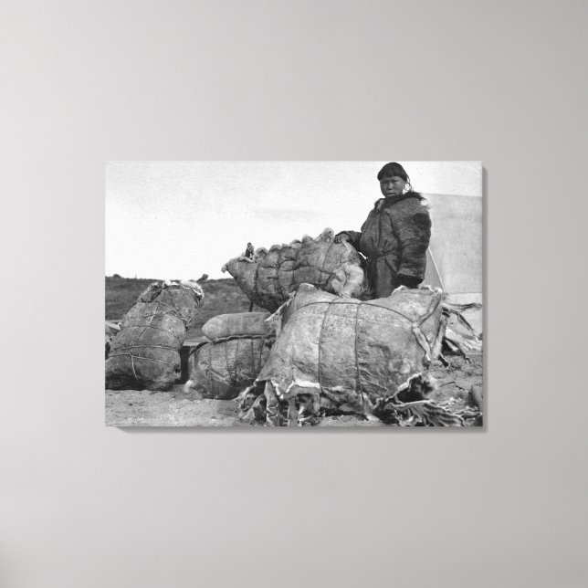Eskimo Fur Dealer in Nome, Alaska Photograph Canvas Print (Front)