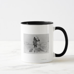 Eskimo Hunter with Polar Bear Photograph Mug