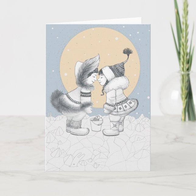 Eskimo kiss holiday card (Front)
