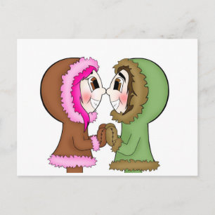 eskimo kisses postcard