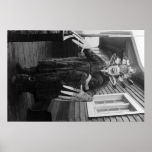 Eskimo Medicine Man and Sick Boy in Alaska Poster